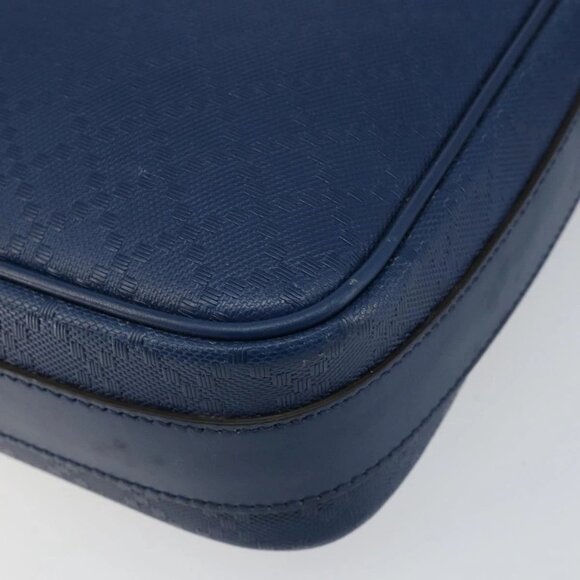 GUCCI Diamante Shoulder Bag Leather Blue Gold 201443 Auth bs29905 - Picture 4 of 16